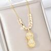 Lucky Peanut Necklace Women'S Chinese Style Retro Trend Versatile Zircon Pearl Pendant Jewelry