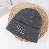 Letter Wool Hat Korean Version Versatile Knit Hat for Women Fashion Autumn and Winter Warm Face Showing Small Ear Protection Cold Hat Trendy