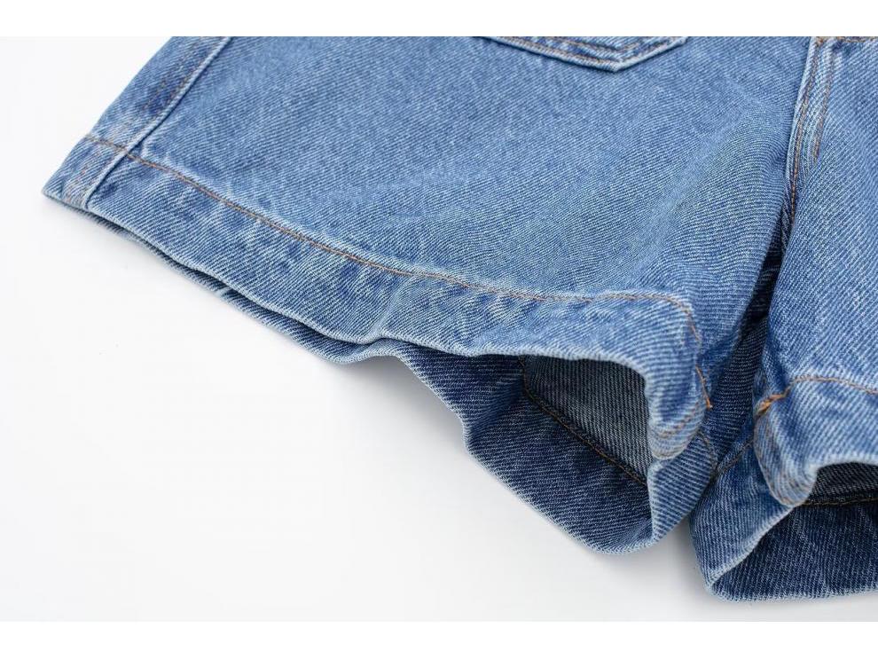 Summer European & American Women's Belted Casual Denim Shorts