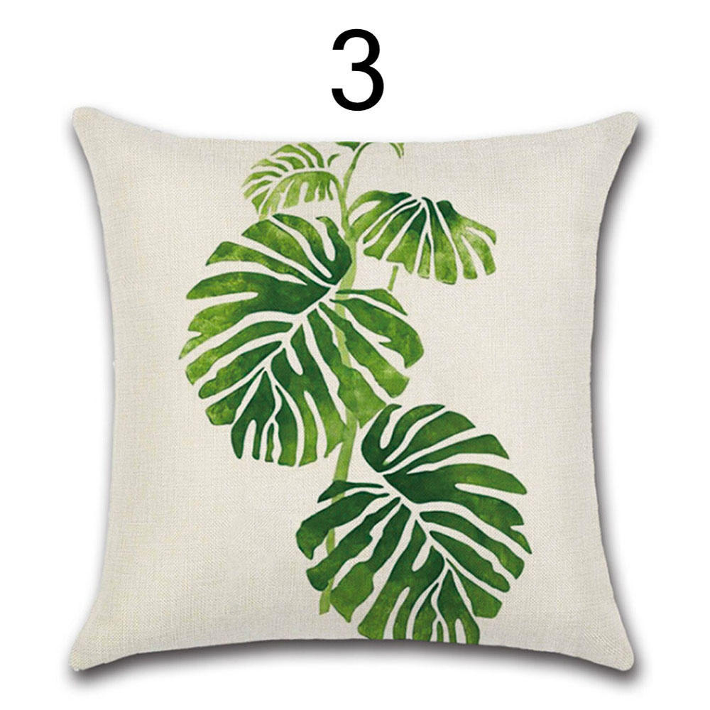 Waist Home Flamingo Bird Throw Pillow Case Bedroom Decoration Green Leaves Printed Cushion Cover
