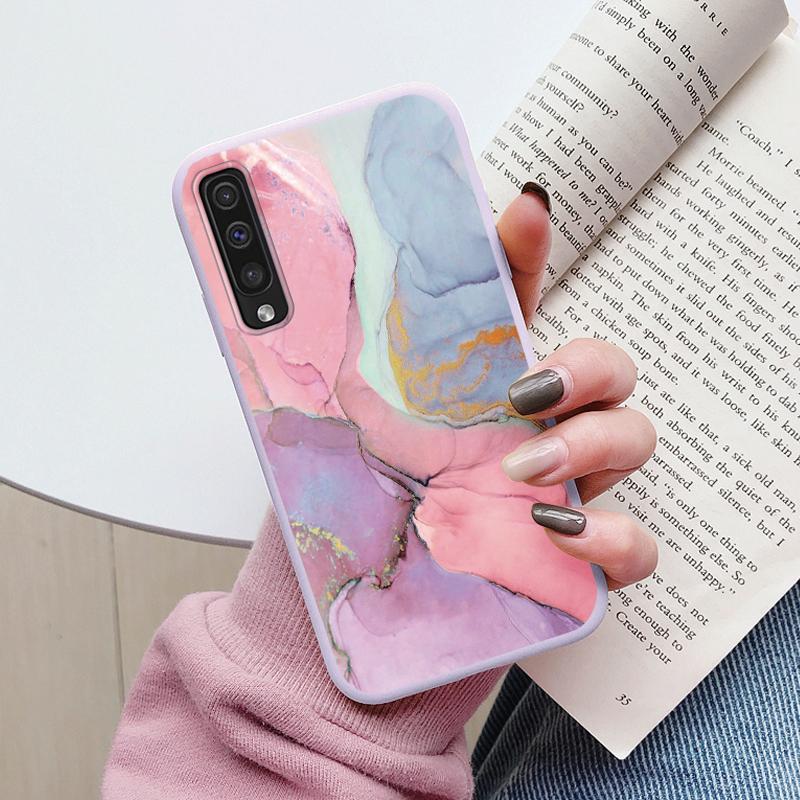 Case For Samsung Galaxy A50 A30S A50S A70 A51 A71 Cover Protective TPU Fundas Fashion Marble Stone Texture Coque Capa Silicone