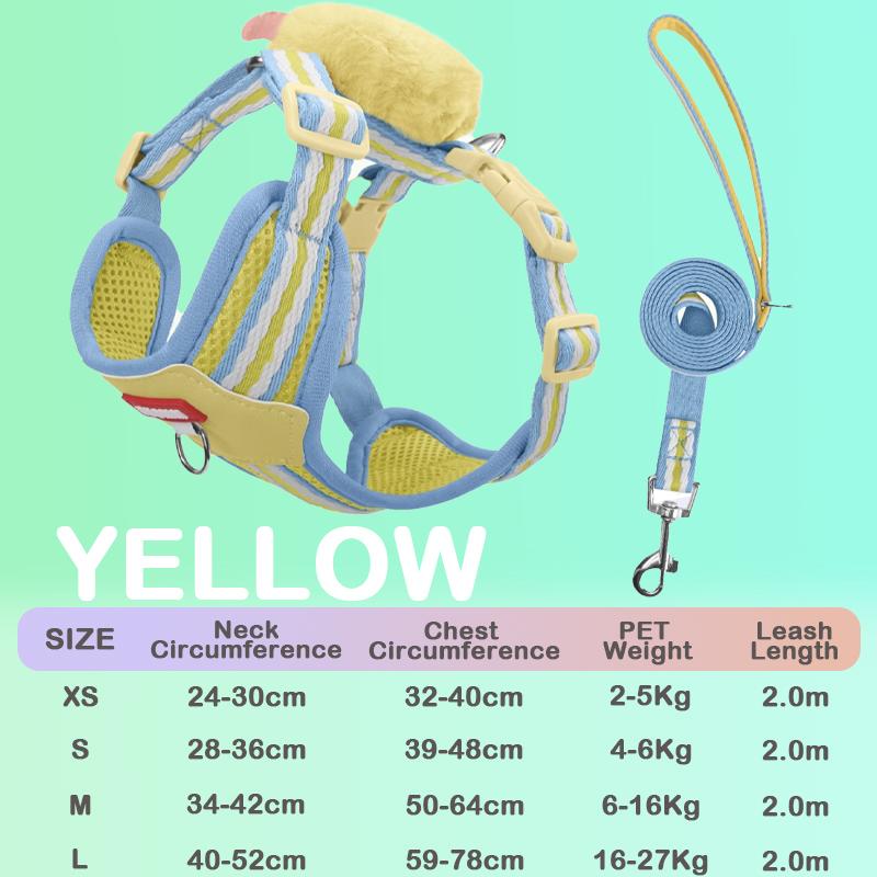 

Small Dog Adjustable I-Shaped Chest Strap With Rope Pet Harness and Leash Set Pet Training Chest and Back For Puppy Dog XS