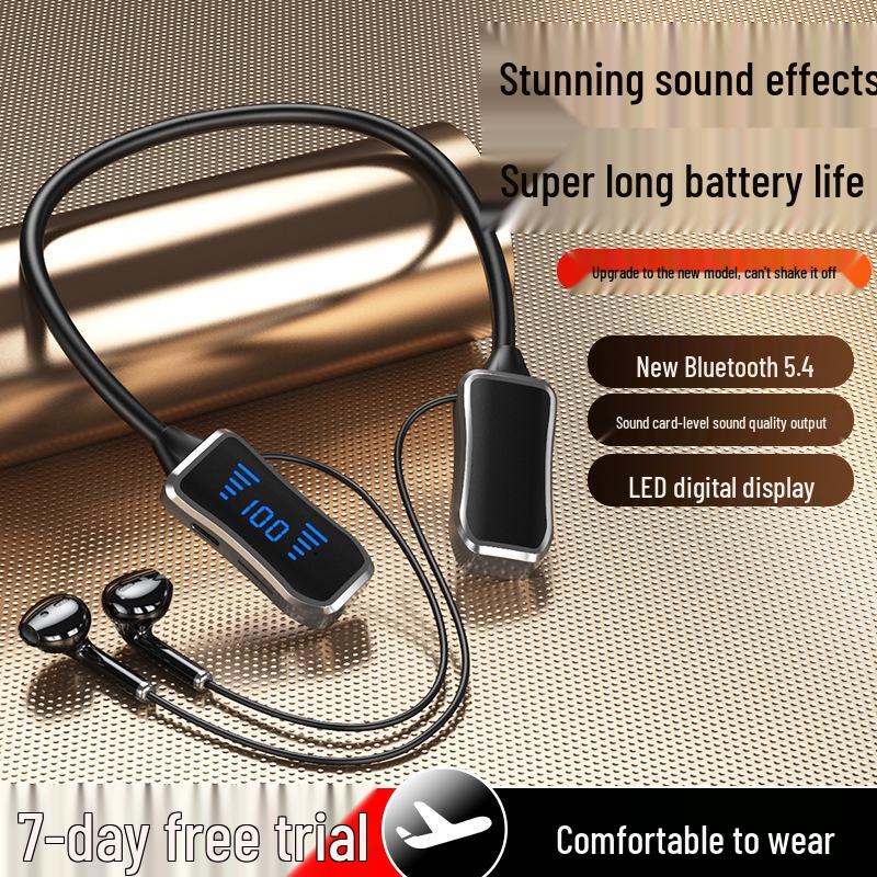 Neck-Hanging Bluetooth Earphones for Running & Business with Long Standby