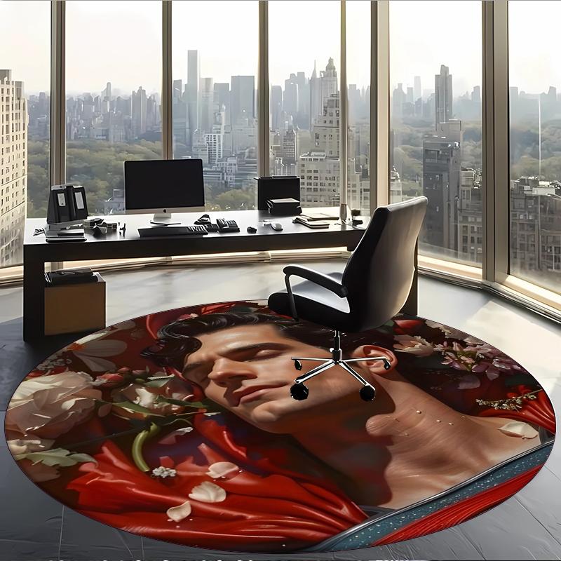 Superuomo (14) Tappeto Rotondo per Ufficio Tappeto Decorativo per Pavimento per Ufficio Camera da Letto Soggiorno e Spazio Domestico