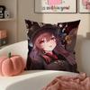 Game Genshin Hu Tao Cushion Cover Pillowcase Short Plush Invisible zipper Room Sofa Cushion Cover