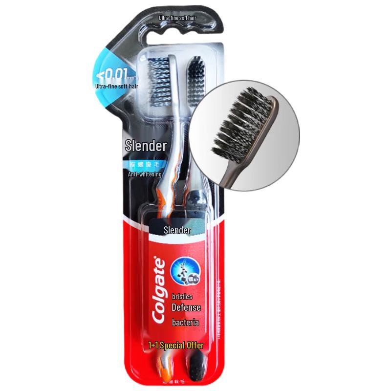 Colgate Slim Soft Charcoal Spiral Bristle Toothbrush