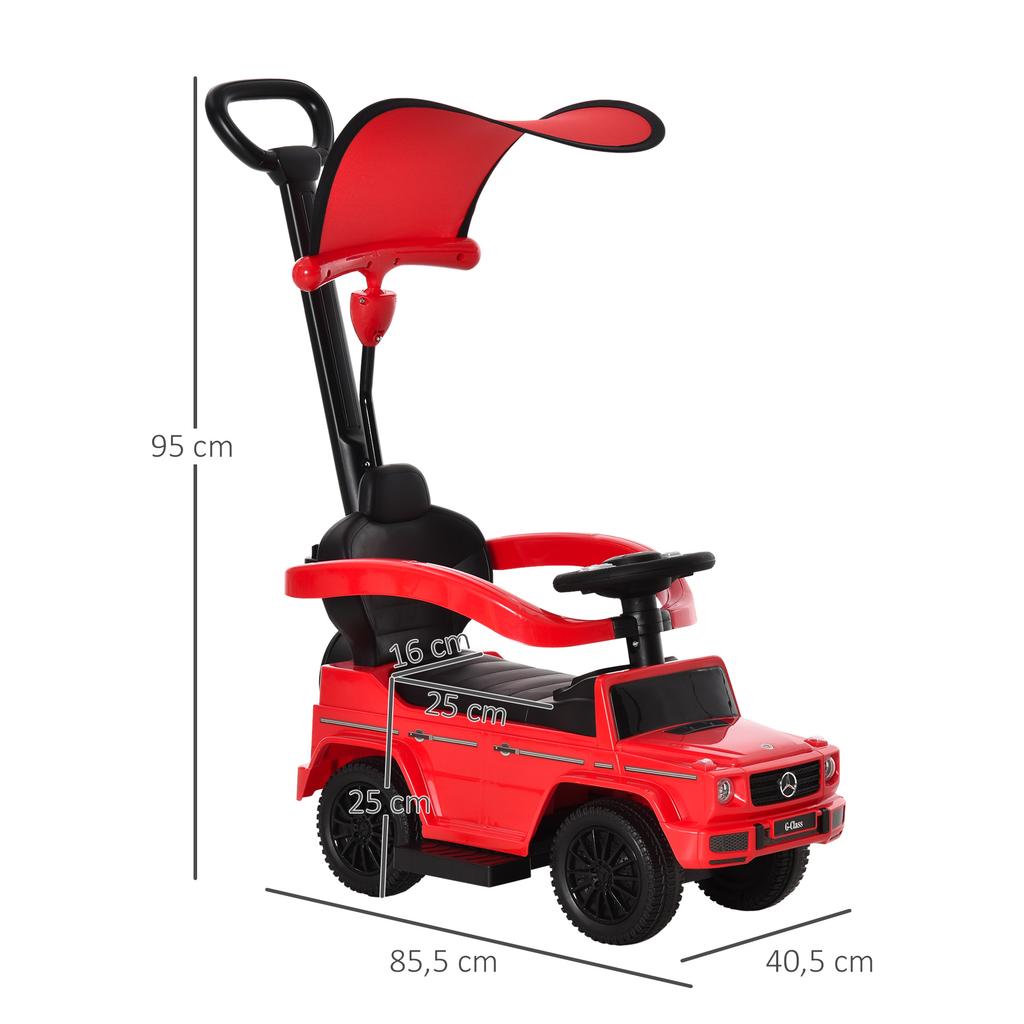 3 in 1 Macchina da Corsa Spingibile per Bambini Piccoli Scivolo a Piedi G350 Deambulatore Licenziato Spinta con Clacson Volante NESSUNA ALIMENTAZIONE