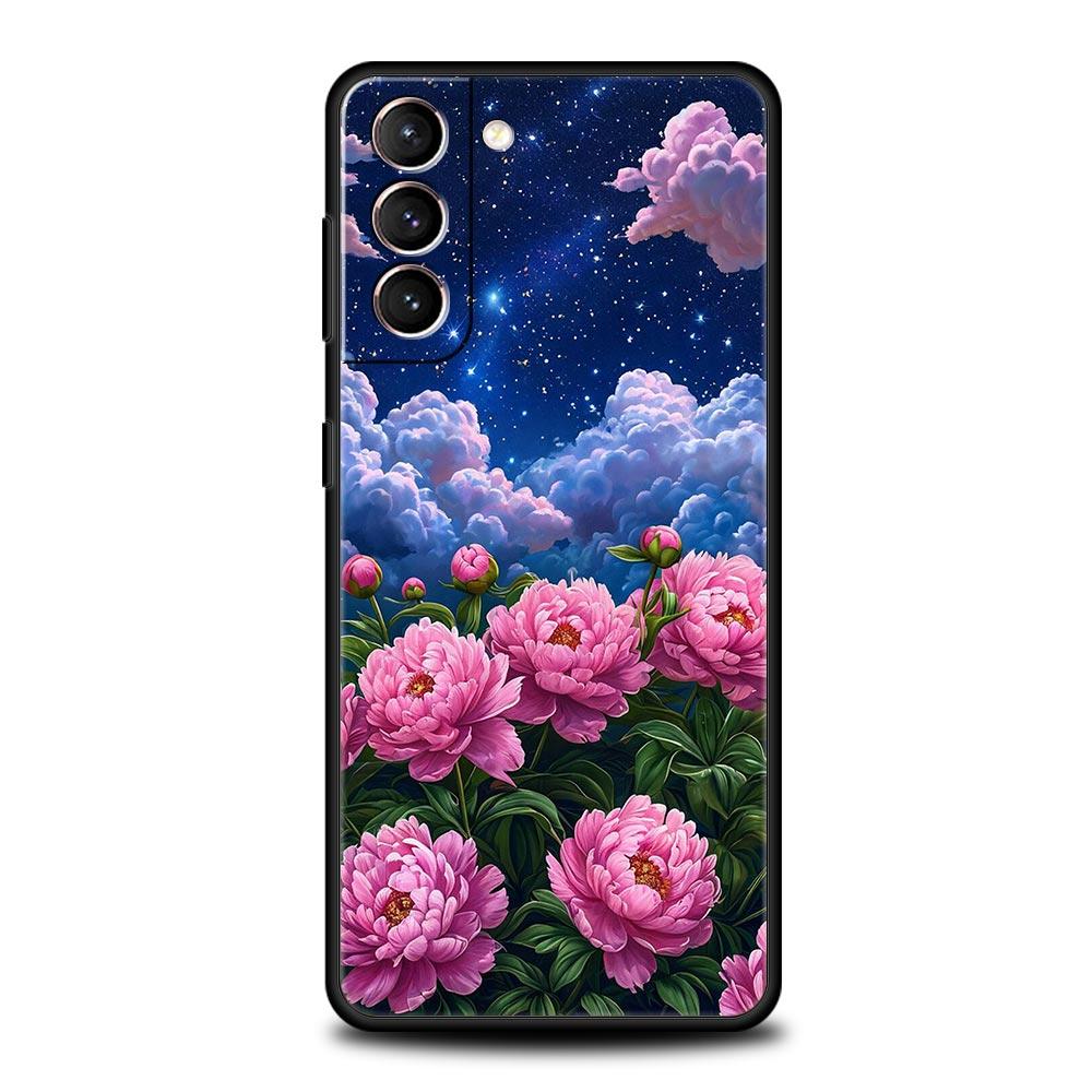 Oil Painting Of Flowers Phone Case For Samsung Galaxy S26 Ultra S25 Plus S24 FE S23 S22 5G S21 S20 Cover Black Soft