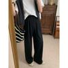 Sanni's High Quality Lazy Casual Straight Trousers 2024 K-style High Waist Loose Temperament Wild Mop Pants