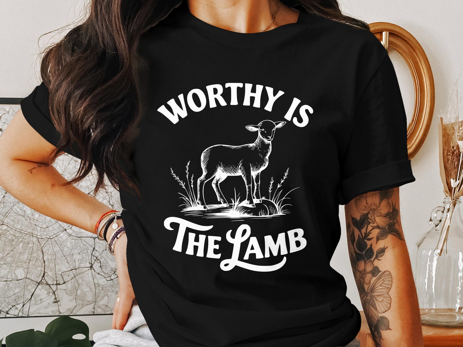 Worthy is the Lamb T Shirt, Christian Apparel, Jesus Faith Tee, Religious Gift, God Believer TShirt, Lamb of God T Shirt, Easter TShirt 3XL