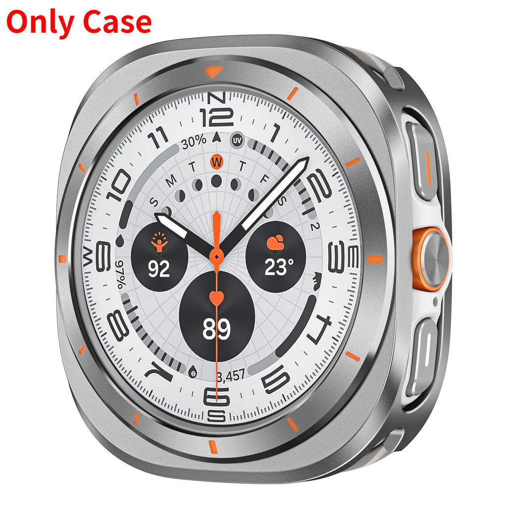 Pasek/Etui 2W1 dla Samsung Galaxy Watch Ultra(2025) 47mm Ultra(2025) 47mm Metalowa Stopowa Koperta Nylonowa Pętla Bransoleta Luksusowa Pokrywa