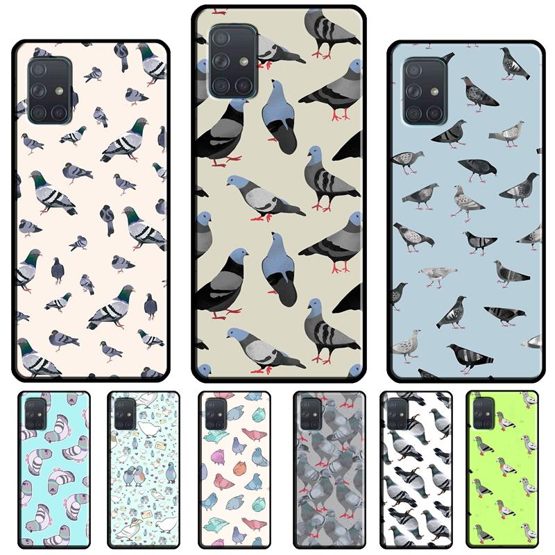 Pigeons Collage Silicone Cover For Samsung A12 A32 A42 A52 A72 A21S A20S A30S A31 A41 A51 A71 A50 A70 Case