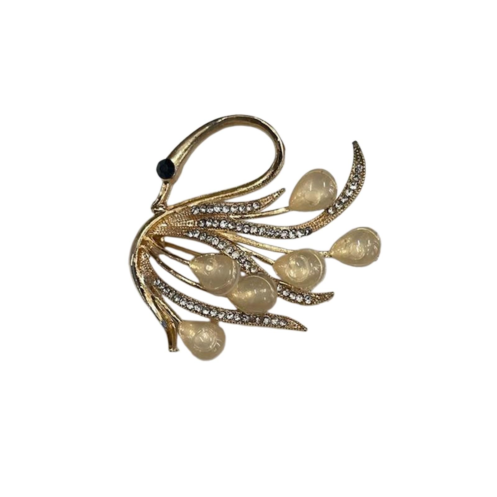 

Изысканная женская брошь, брошь в виде лебедя, брошь в виде животного One Size белый