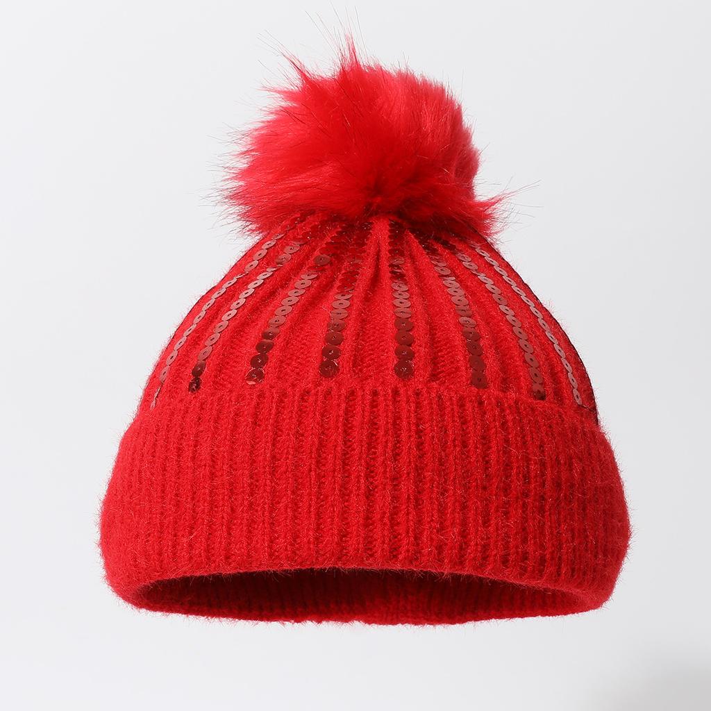 Baotou Stacking Big Head Cold Hat Wool Hat Seasonal Elastic Warm Knitted Hat