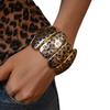 Temperament Leopard Print Wide Bangle Fashionable Exaggerated Bracelet  Girls