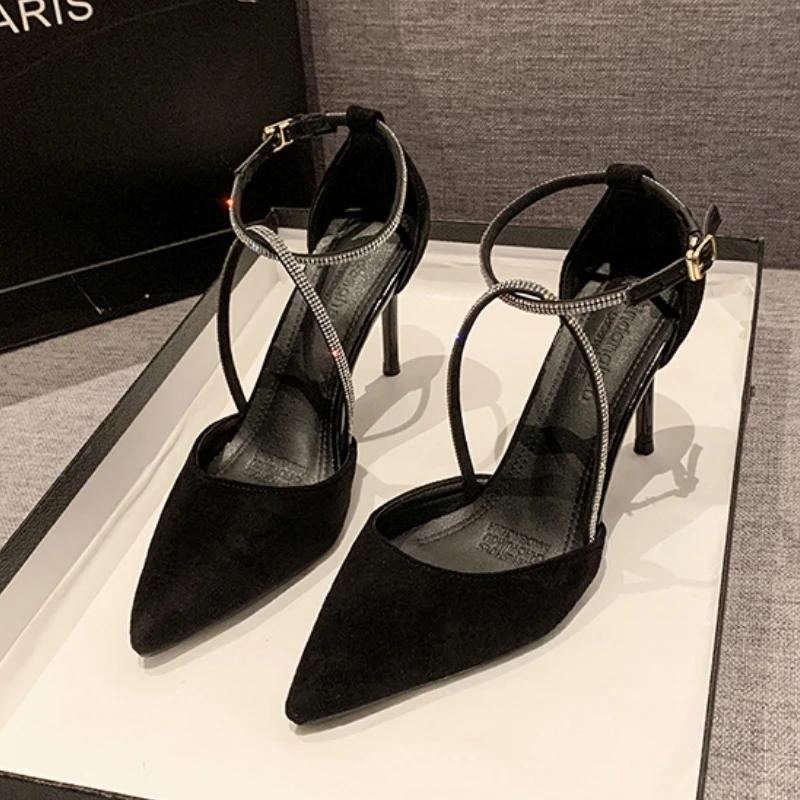 Summer New Korean Version Riveted Sandals Sex Women's Shoes Chunky Rhinestone High Heels 9cm