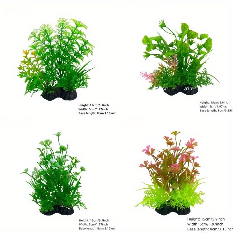 1PCS Aquarium Decor Set - Vibrant Green Plastic Plant Ornaments - Fish Tanks, Durable Pvc Material 15cm/5.9inch
