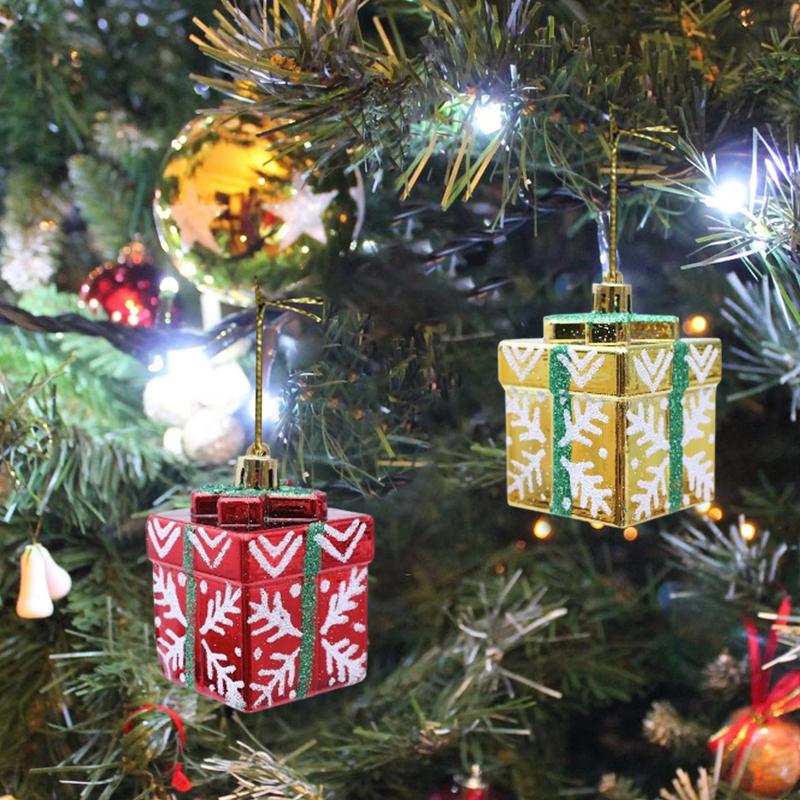 Crăciun 2025 Ornamente din Plastic Model Fulg de Nea Cutie Mini Cadou Exquisit Decorațiuni de Festival 4 buc/Cutie