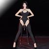 Women Sexy Jumpsuit Hollow Legs Tights Elastic Bodysuit Perspective Lingerie Intimates Erotic Underwear Skinny Romper Overalls