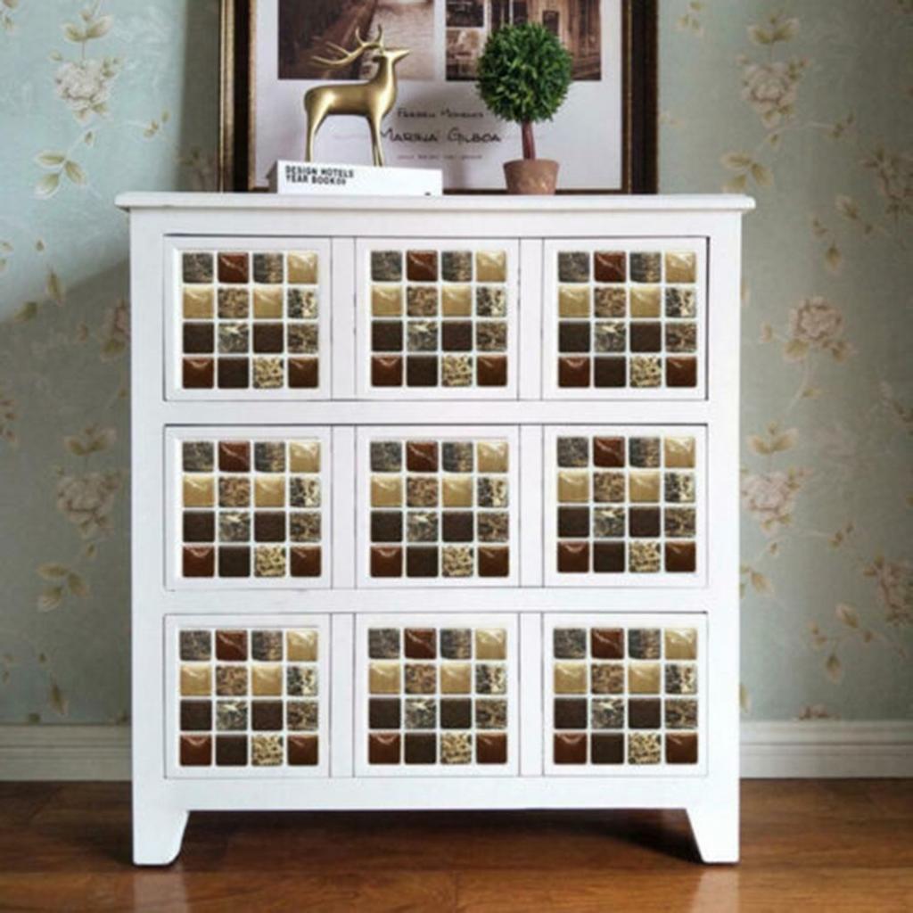 Self-Adhesive Mosaic Tile Stickers Waterproof Home Kitchen Wall Decal Decoration