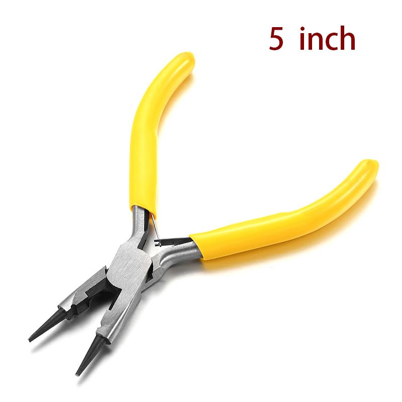 Mini Pliers DIY Small Jewelry Tools 5 Inches Diagonal Pliers Round Bent Needle Nose Cutter Handcraft Beading Hand Job