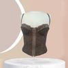 Hollow Lace Corset Sleeveless Suspender Vest Elegant Crop Tops  Travel