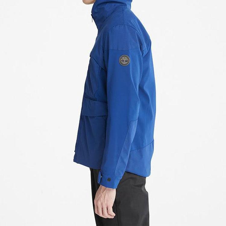 Timberland Solid Color Water Resistant Fleece Hooded Jacket Men Jackets Lead-Blue A69HS-CY5