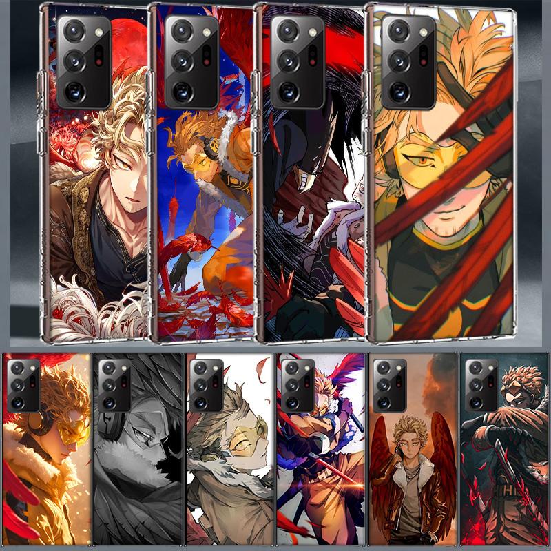 Anime MHA Hawks BNHA Phone Case for Samsung A55 A35 A25 A15 A07 A05S A16 A17 A26 A36 A37 A56 A57 Galaxy Note 20 10 A50S A71 A51