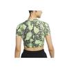 Nike Snake Print Short Sleeve Fitted Logo T-Shirt Women Tops Green DV3318-362