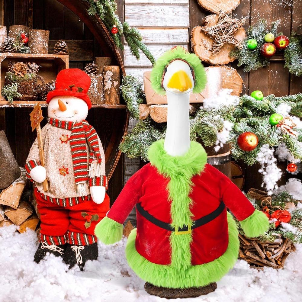 Christmas Goose Pack 23 "Lawn Goose Decor Green Santa Costume Porch Goose Decoration Outdoor Home Garden Coffee Bar Decorations
