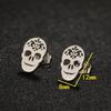 Cute Cartoon Black Minimalist Earrings Stud For Women Stainless Steel Monster Ghost Gothic Halloween Earrings Zircon Gifts