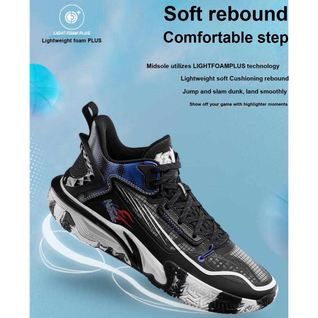 Li Ning Kids Logo Color Block Printed Non-Slip Support Low-Top Basketball Shoes Kids sneaker Black YKBU068-7