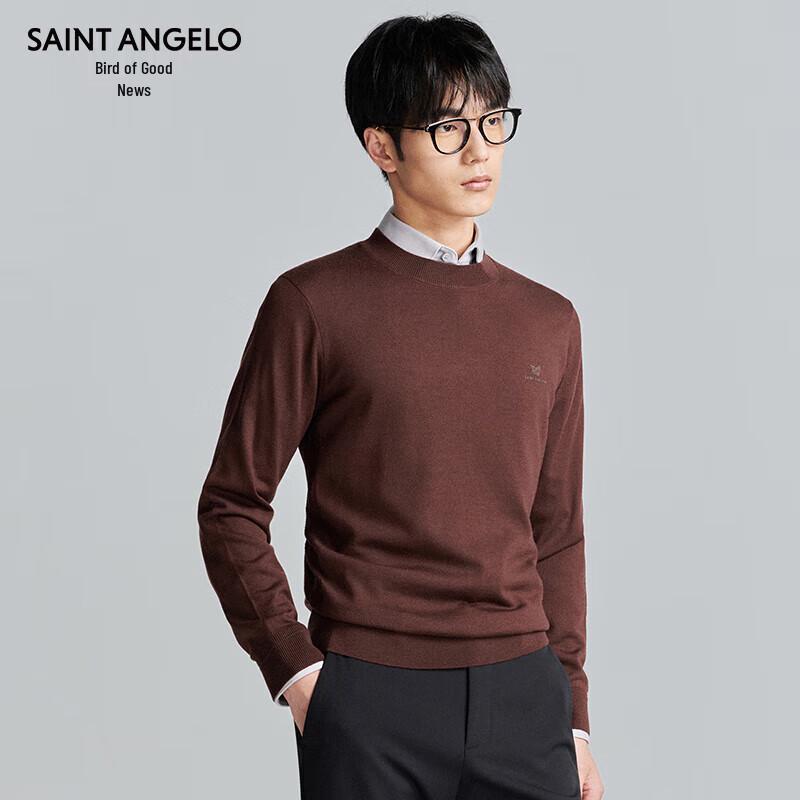 

Baoxiniao Men s Washable Pure Wool Semi-High Collar Knit Sweater 2XL-52