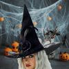 Halloween Witch Caps for Adult Unisex Tulle Wizard Hat Roleplaying Pointed Hat Theme Party Family Gathering Festival Hat