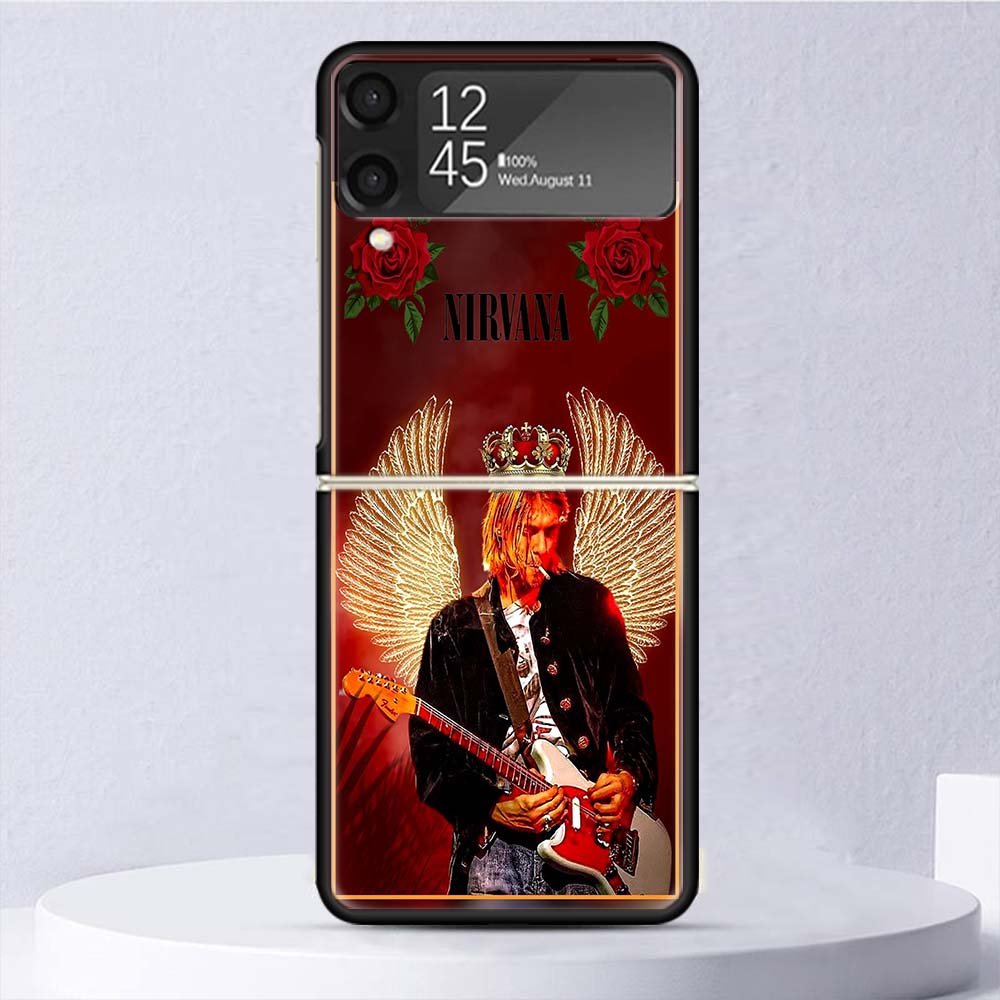 

Retro Singer Kurt Cobain Shockproof Case For Samsung Galaxy Z Flip 7 6 5 4 3 5G Phone Cover Z Flip3 Flip4 Flip5 Flip6 Flip7 Shel Samsung Z Flip