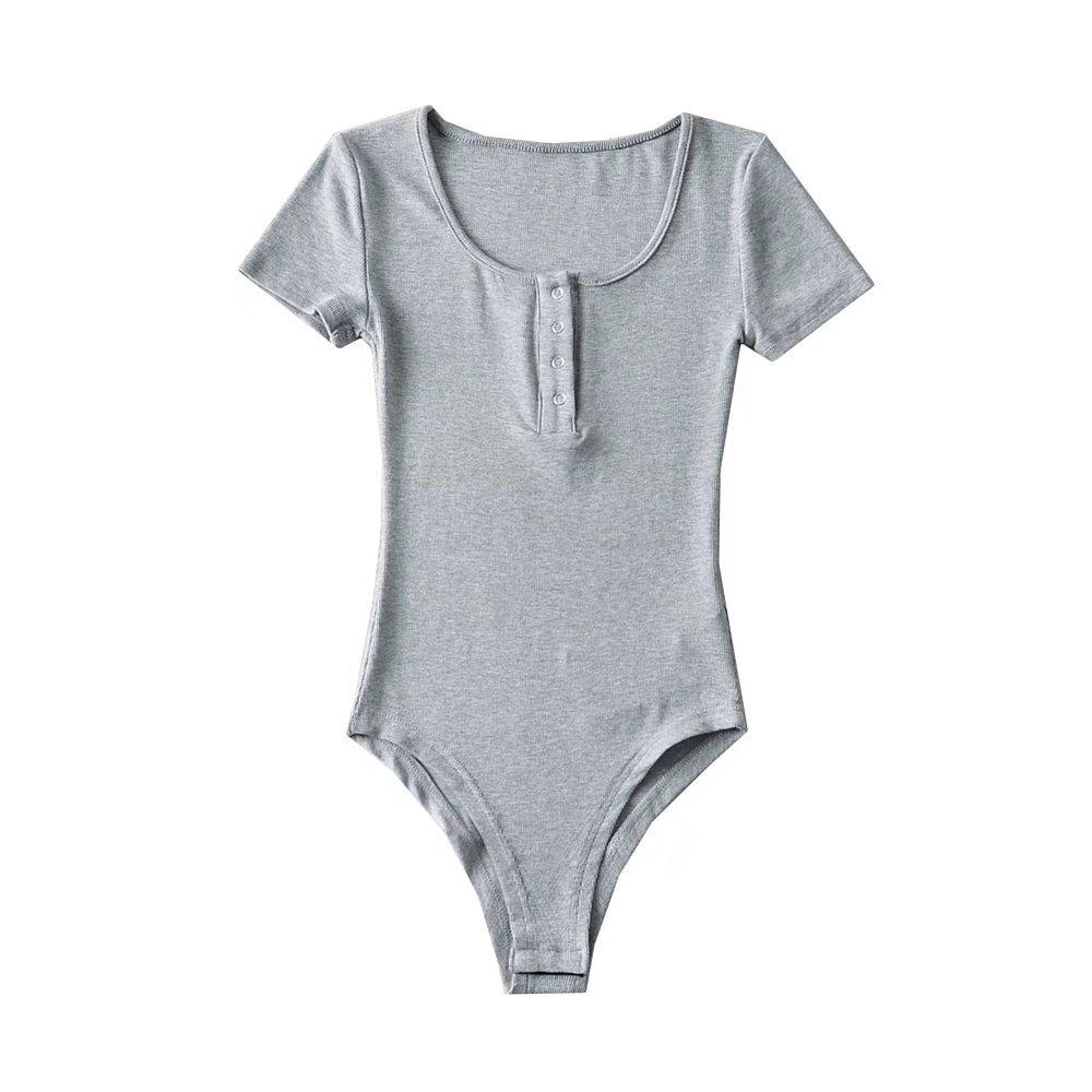 

Летний облегающий боди с рубчиком и коротким рукавом для женщин Medium