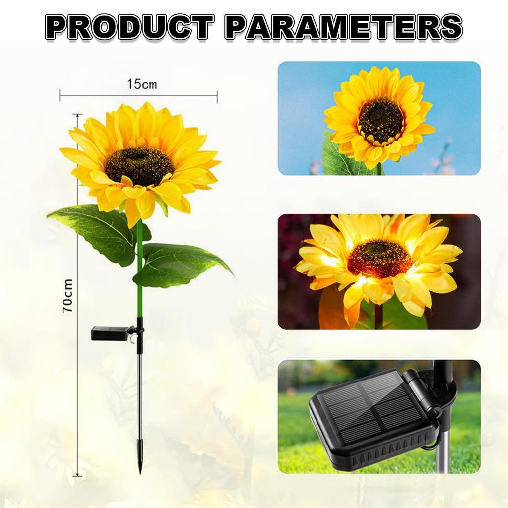 Solar Sunflower Light Waterproof Street Lights Outdoor Warm White Led Chrismas Deco Automatic Control Sensor For Sun Flower Lamp
