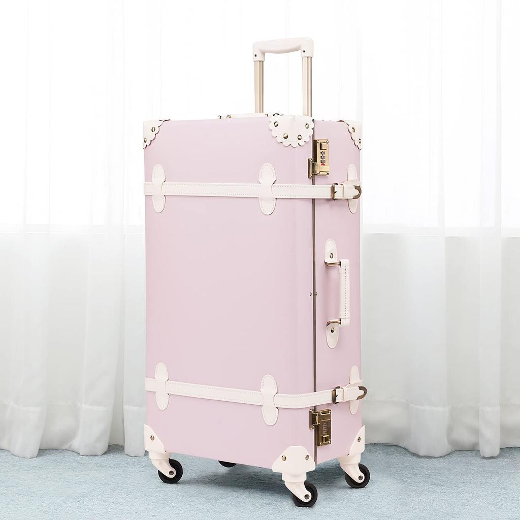 Cute Suitcase Classic Trunk Trunk Case Carry Case Cute for Girls and Women S Size [urecity] Carry-on (Light Purple, (34L/Carry-on))