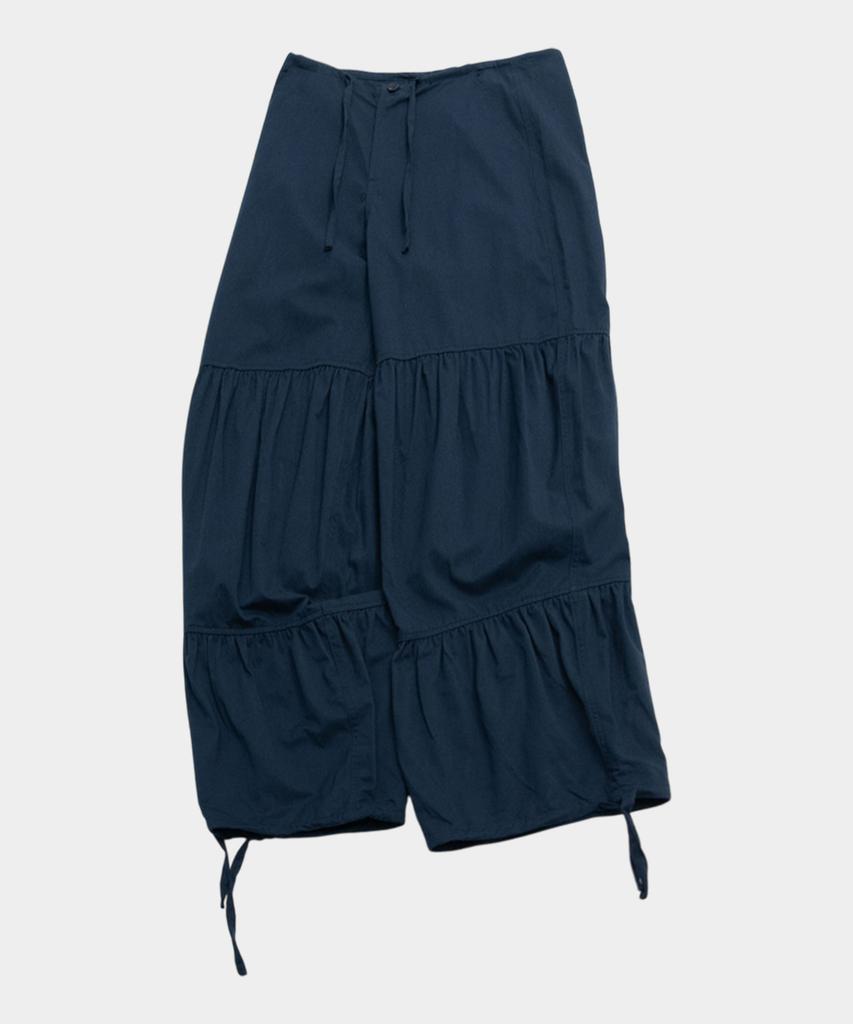 SOME PLACE Balloon Fit Wide Cotton Basic Pants With Shirred Cut-Out Strap Pocket Details_3 Colors