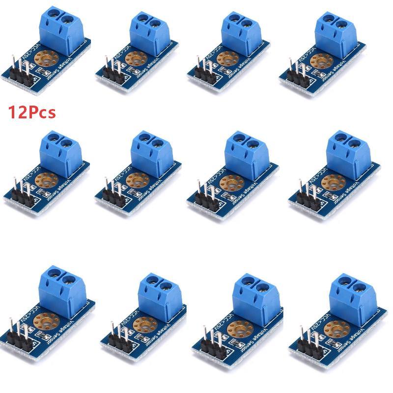 1/5/12Pcs Voltage Sensor Module Dc 0 25V Voltage Detection Board Terminal Block For Electronic Diy Projects