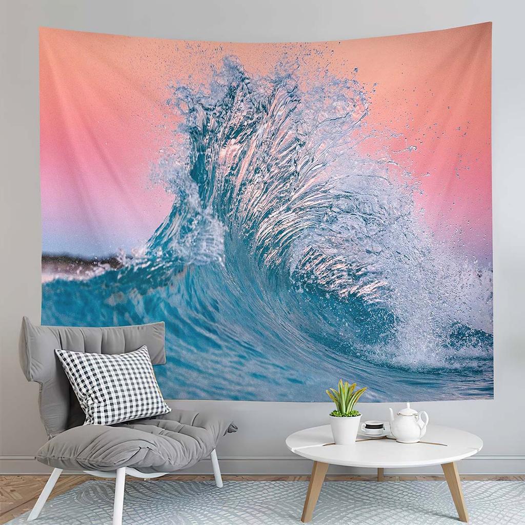 Ocean Wave Tapestry Surfing Wave Breaking Tapestry Natural Scenery Tapestry Wall Hanging Tapestries Art Living Room Bedroom Dorm