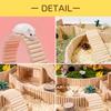 Uccellino Set of 2 Hamster Suspension Bridges with Dividers and Stairs, Wooden, 8cm Wide, Chinchilla Bridge Toy (30cm & 40cm Set)
