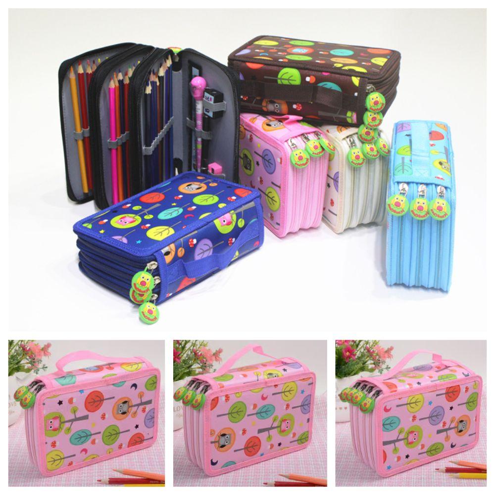 Large Capacity Pen Storage Bag Cartoon Paintbrush Organizer Sketch Pencil Case  Stationery Storage
