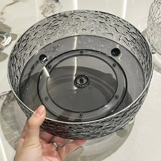 Rotating Snack Tray for Coffee Table 360-degree Spinning Fruit Nut Serving Platter Deep Edge Large Capacity Space-Saving Candy Holder