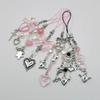 Pink Y2K Phone Charms Pendant Kawaii Key Chain For Bag iPhone Samsung Cute Accessories Women Girl Strap Lanyard Beaded Ins Korea