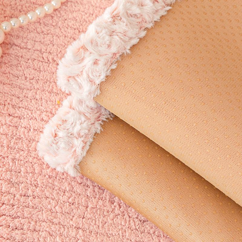 Lamb Plush Cartoon Sofa Cushion Winter Thickened Warm Cushion Non-Slip Universal Living Room Sofa Cover Armrest Backrest Towels