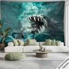 Sea Monster and Ship Theme Digital Printing Polyester Wall Tapestry Suitable for Use In Living Rooms Bedrooms Offices Bars Party