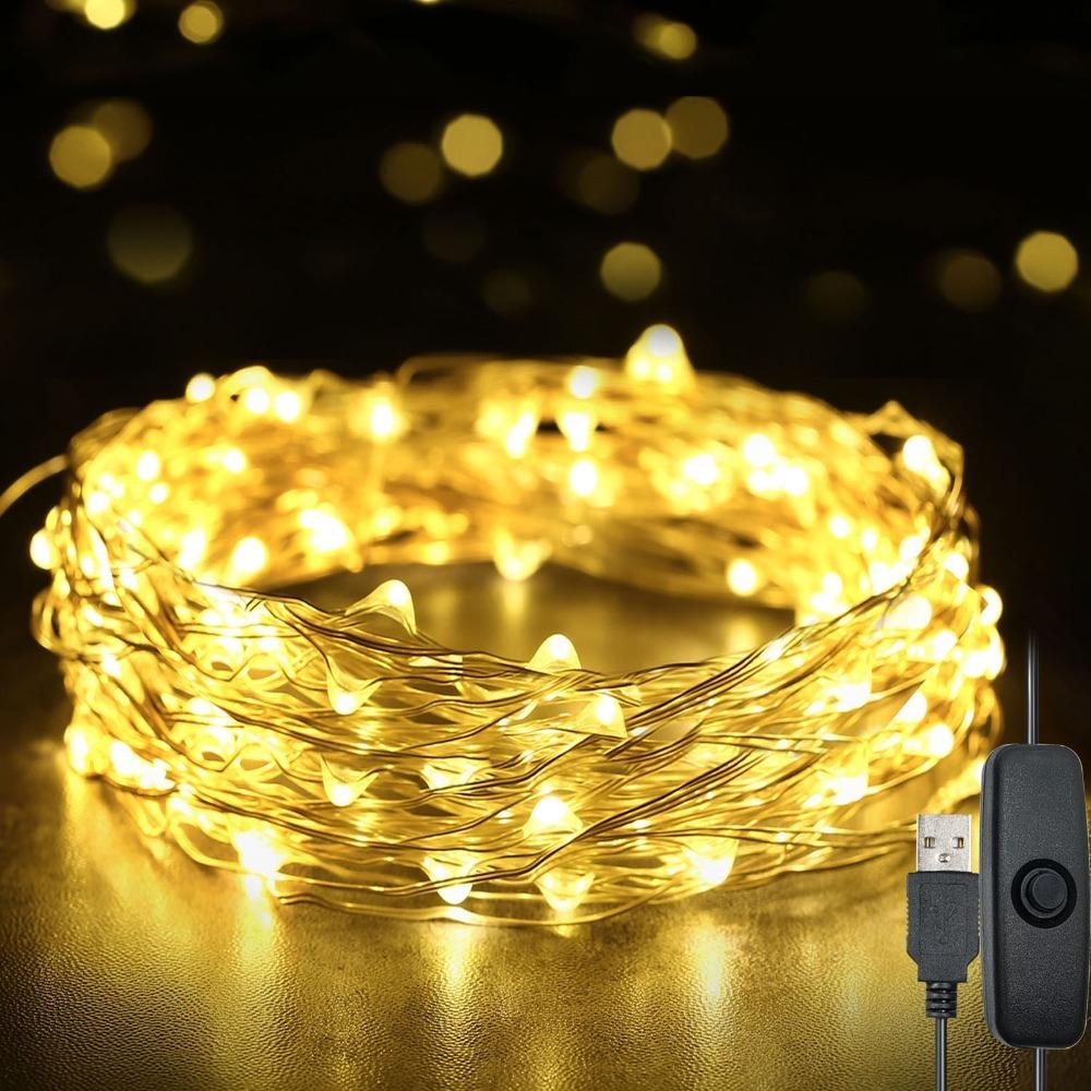 12m Length LED String Lights IP65 Waterproof Festival String Lights USB Fairy Lights For Xmas