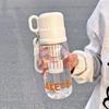 Water bottle1011 spring new high-value cute cartoon large-capacity children's straw cup portable large-capacity plastic cup