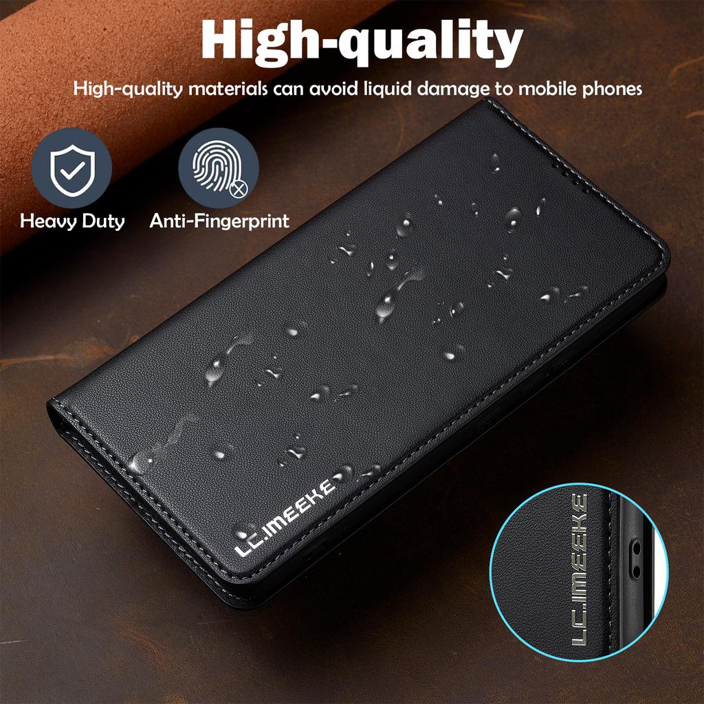 LC.IMEEKE L1 Series for Xiaomi Redmi Note 12 Pro 4G/11 Pro 5G (Qualcomm)/11 Pro 4G (Mediatek) Case PU Leather Wallet Stand Phone Cover